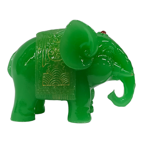 Lucky Jade Green Elephant 2" Statue VERSION 5