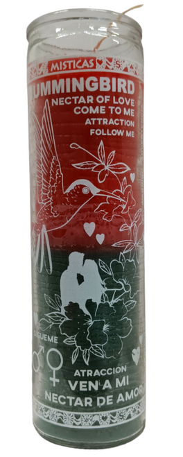 Hummingbird Chuparrosa Nectar Of Love Misticas Green/Red Prayer Candle For Romance, Love, Attraction, Soulmates, ETC.