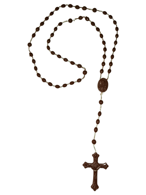 Plastic BROWN Rosary Necklace For Prayer, Protection, Peace, ETC.