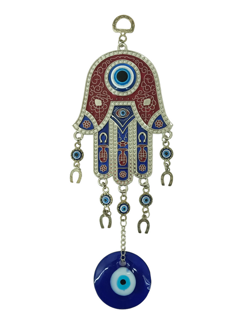 Hamsa Horseshoes Evil Eye Talisman Ancient Symbol Of Protection To Ward Off Evil & Attract Good Luck 10"