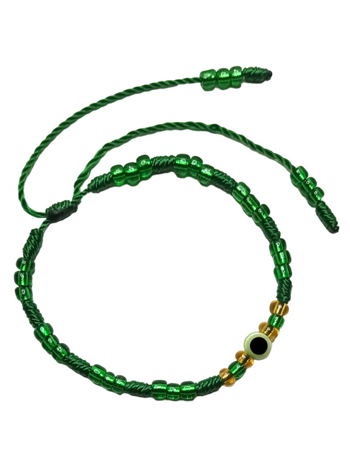 Evil Eye Green Spiritual Bracelet For Protection, Wisdom, Good Luck, ETC.