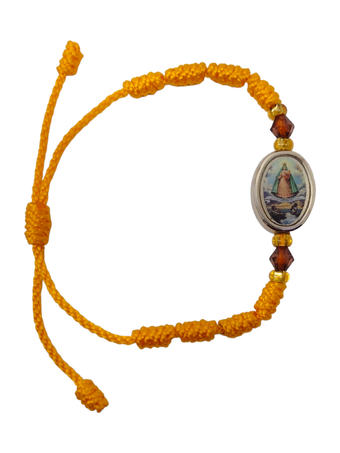 Orisha Oshun Caridad Del Cobre Knotted Cord Rosary Prayer Bracelet For Attraction, Passion, Romance, ETC.