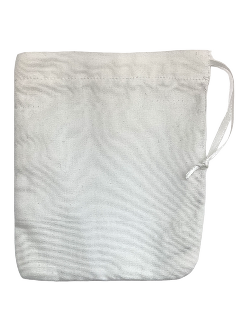 White Cloth 5" Drawstring Mojo Bag Pouch