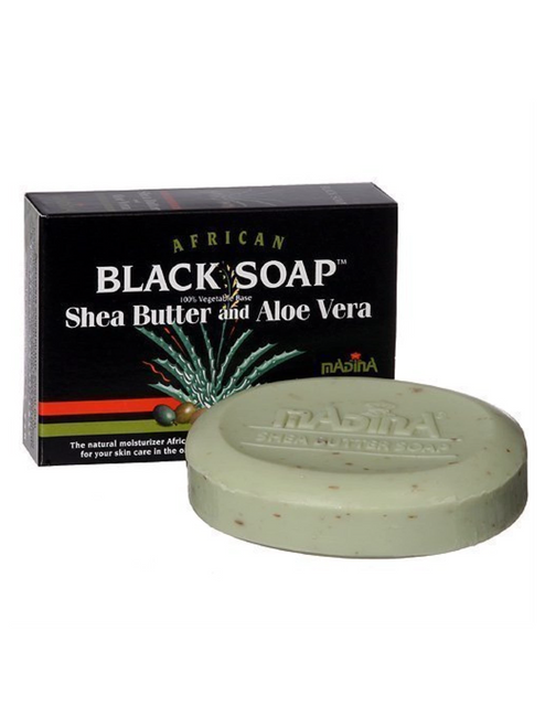 African Black Soap Bar Shea Butter & Aloe Vera 3.5oz