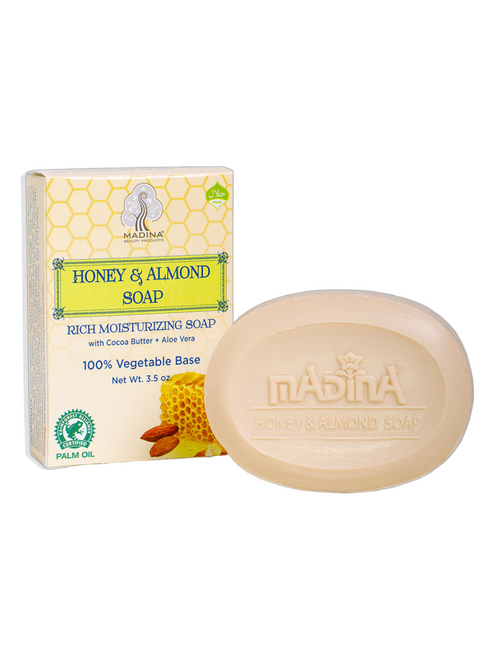 Honey & Almond Rich Moisturizing Soap Bar With Cocoa Butter & Aloe Vera 100% Vegetable Base 3.5oz