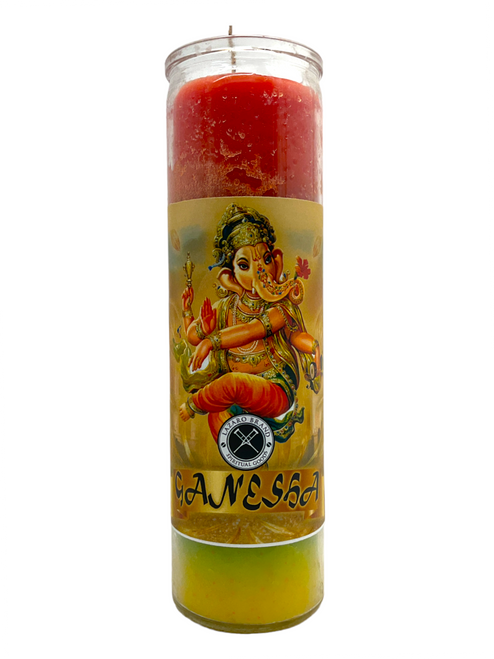 Lord Ganesh Ganesha Hindu Saint 3 Color 7 Day Mantra Meditation Prayer Candle To Remove Obstacles, Good Fortune, Wisdom, ETC.