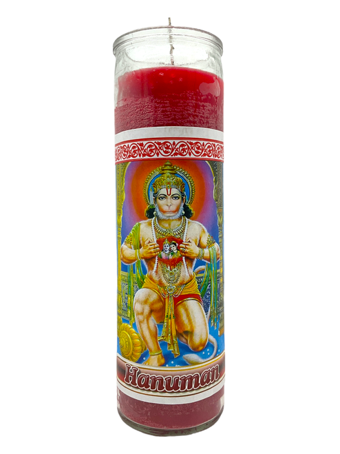 Lord Hanuman Hindu Saint Red 7 Day Mantra Meditation Prayer Candle For Pure Devotion, Self Control, Energy, ETC.