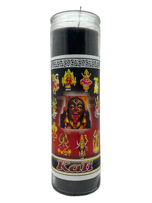 Goddess Kali Hindu Saint Black 7 Day Mantra Meditation Prayer Candle For Liberation, Compassion, Family Protection, ETC.