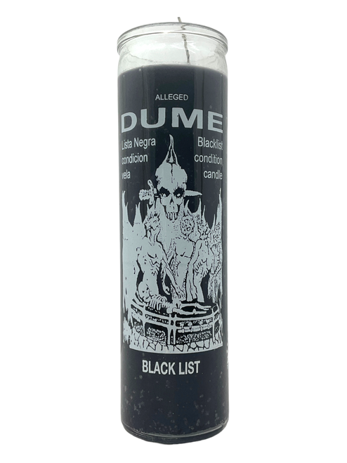 D.U.M.E. Blacklist DUME Black Prayer Candle For Revenge, Vengeance On Your Enemies, Get Back At Them, ETC