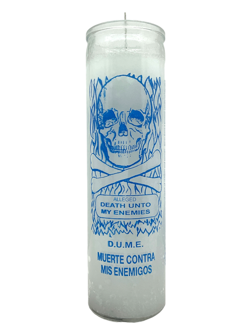 No Evil Scented Skull Candle (blue) – J&M Creations of El Paso