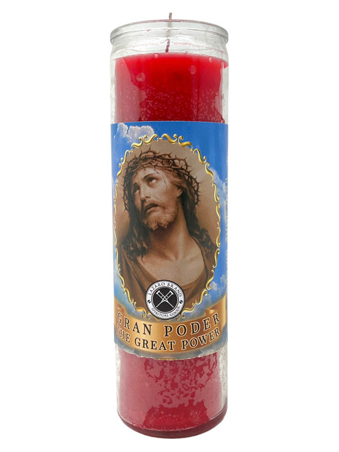 The Great Power Gran Poder Red 7 Day Prayer Candle For Protection, Open Road, Inner Peace, ETC.