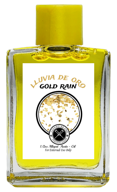 Gold Rain Lluvia De Oro Spiritual Oil To Attract Good Luck, Prosperity, Opportunities, ETC. (YELLOW) 1/2 oz