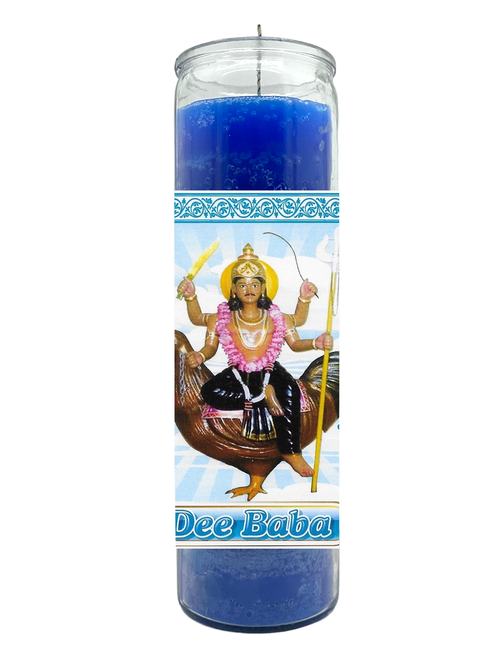Dee Baba Hindu Saint Blue 7 Day Mantra Meditation Prayer Candle For Inner Peace, Connect With Ancestors, Positive Energy, ETC.