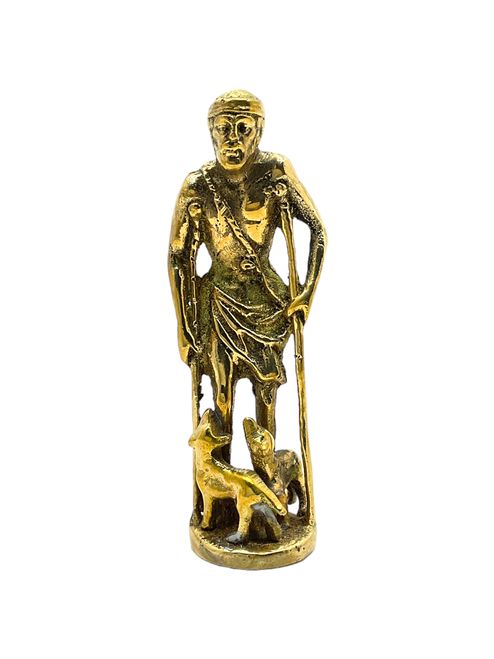 Saint Lazarus San Lazaro The Patron Saint Of Healing Brass 3.5" Mini Statue