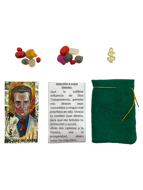 Mr. Money Juan Del Dinero Folk Saint Of Financial Abundance Mojo Bag Kit To Attract Money, Gambling Luck, Financial Improvement, ETC.