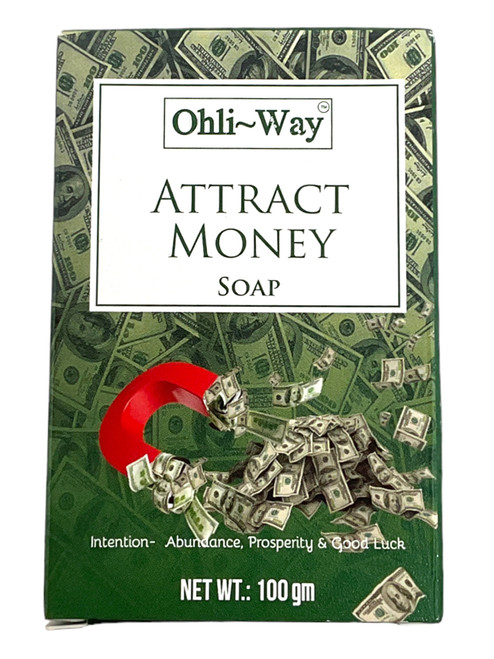 Attract Money Atrae Dinero Soap Bar With English/Spanish Prayer Card & Charm To Attract Opportunities, Steady Workflow, Financial Freedom, Good Luck, ETC.
