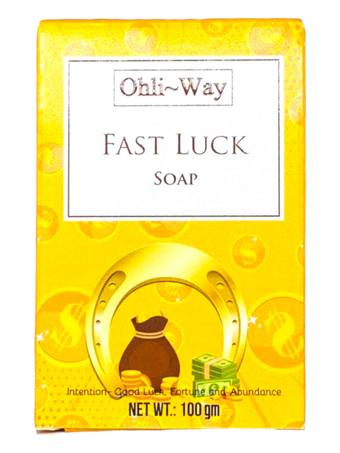 Fast Luck Suerte Rapida Soap Bar With English/Spanish Prayer Card & Charm To Attract Opportunities, Steady Workflow, Financial Freedom, Good Luck, ETC.