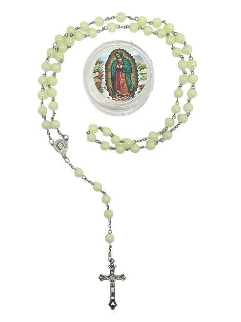 Our Lady Of Guadalupe Nuestra Señora De Guadalupe Patron Saint Of Mexico Luminous Glow Rosary For Prayer, Protection, Peace, ETC.