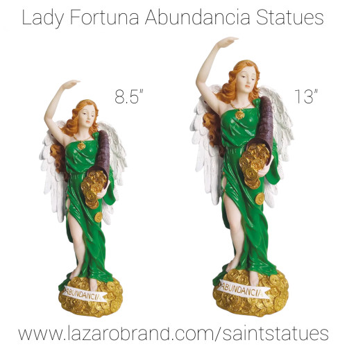 Lady Fortuna Goddess Of Fortune & Luck Angel De La Abundancia 8" Statue ...