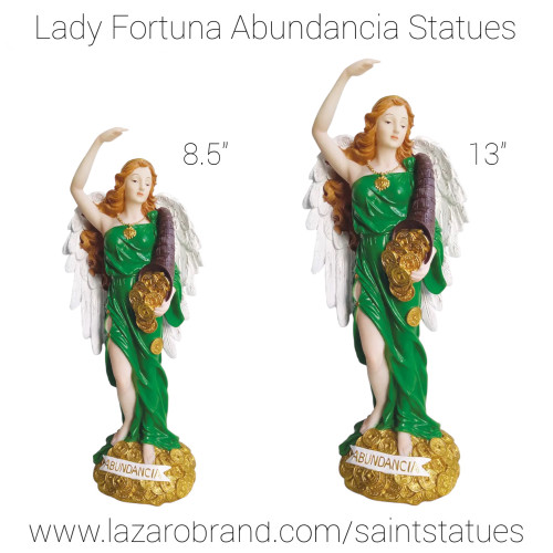 Lady Fortuna Goddess Of Fortune & Luck Angel De La Abundancia 13" Statue