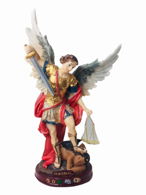 San Miguel Arcangel Wearing Gold & Green 17 Statue For Protection, Fight  Evil, Justice, ETC. - Lazaro Brand Spiritual Store