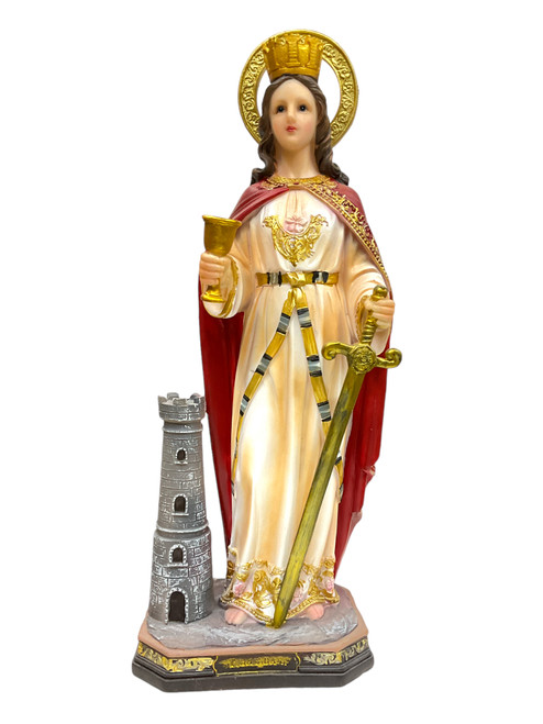 Saint Barbara Santa Barbara 12" Statue For Protection From Danger With The Strength Of Thunder & Lightning 
