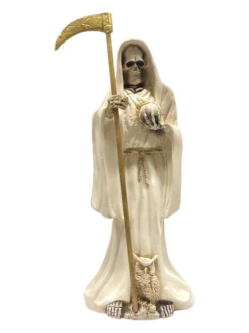 Santa Muerte 12" White Statue For Protection, Positive Changes, Open Road, ETC.