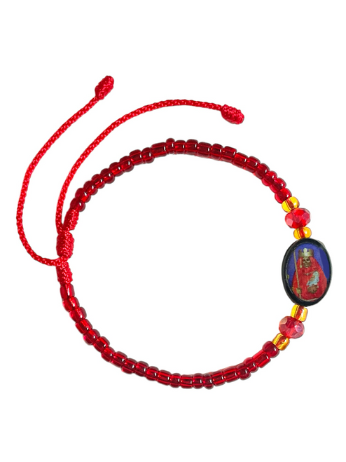 Santa Muerte Holy Death Red Image Bracelet For Protection, Positive Changes, Open Road, ETC.
