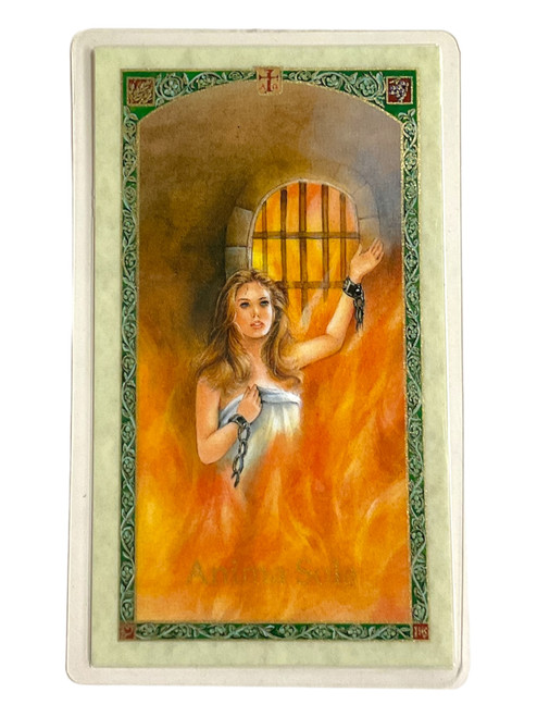 Anima Sola Laminated 4" x 2" Prayer Card With Spanish Oracion