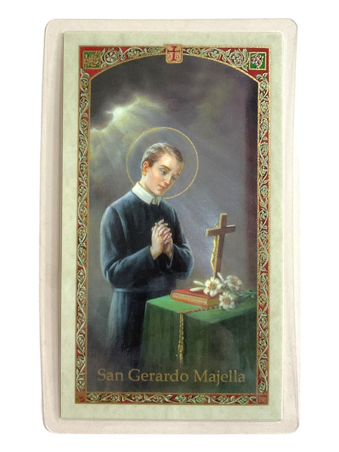 San Gerardo Majella Laminated 4" x 2" Prayer Card With Spanish Oracion