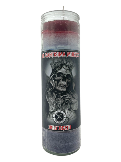 Holy Death Santa Muerte Multicolor 7 Day Prayer Candle For Protection, Positive Changes, Open Road, ETC.