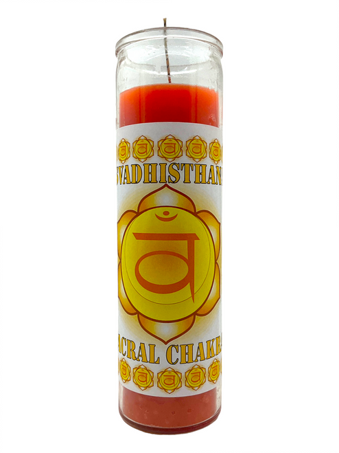 Swadhistan Sacral Chakra Orange 7 Day Meditation Prayer Candle For Emotions, Pleasure, Creativity, ETC.