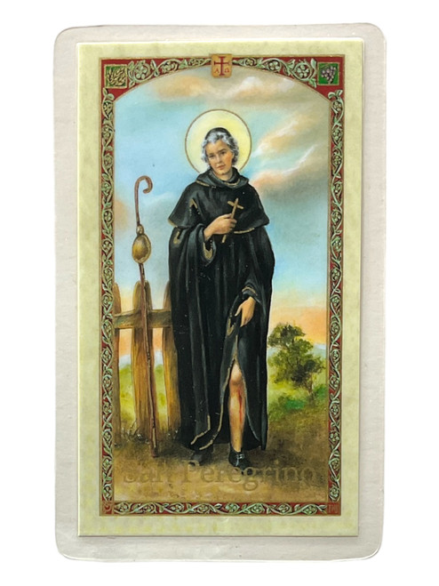 San Peregrino Laminated 4" x 2.5" Prayer Card With Spanish Oracion