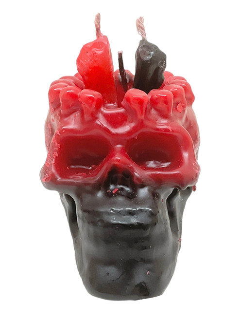 Path Opener Skull Calavera Destrancadera Black & Red Figure Candle For Rituals, Spells, Decoration, ETC.