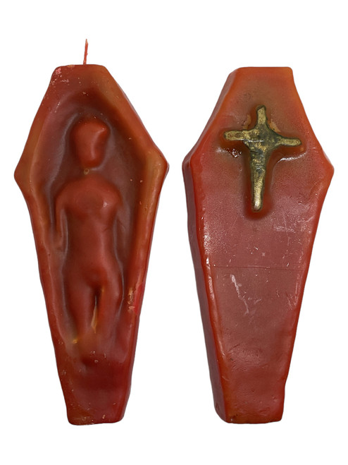 Coffin / Figure Candle / Red / 6.5" / Dominate & Control