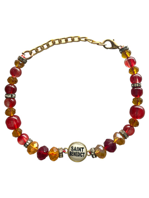 Saint Benedict / Double Sided / Adjustable Length Clasp Bracelet / 7” - 9” / Protection & Run Devil Run