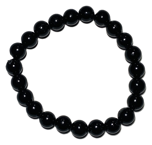 Black Tourmaline Spiritual Bead Bracelet (8mm Beads)