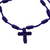Knotted Cord Rosary Cross Prayer Bracelet PURPLE