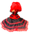 Spirit Doll For Protection, Good Fortune, Connect With Ancestors, ETC. (BLACK & RED DRESS W/ RED HEAD SCARF) 12"