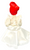 Spirit Doll For Protection, Good Fortune, Connect With Ancestors, ETC. (WHITE DRESS RED HEAD SCARF & HOOP EARRINGS) 18"