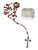 Ruby Red Rondelle Bead Crucifix Rosary Necklace With Storage Box Made In Italy For Prayer, Protection, Peace, ETC.