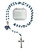Blue Rondelle Bead Crucifix Rosary Necklace With Storage Box Made In Italy For Prayer, Protection, Peace, ETC.
