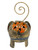 Lucky Elephant With Orange Ears Photo Holder 4" Tin Photo Clip Stand Spiritual Home Decor