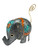 Lucky Elephant With Gray Ears Photo Holder 4" Tin Photo Clip Stand Spiritual Home Decor
