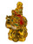 Happy Golden Buddha Riding Elephant Lucky Feng Shui Decorative 4" Statue For Family Harmony, Health, Peace, ETC.