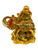 Happy Golden Buddha Riding Elephant Lucky Feng Shui Decorative 4" Statue For Family Harmony, Health, Peace, ETC.