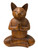 Blissful Praying Hands Yoga Cat Sitting Cross Legged In Lotus Pose Wooden Buddha Kitty Cat In Deep Meditation Wooden Spiritual Home Decor 6" Statue For Inner Peace, Good Luck, Clear Mind, ETC.