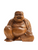 Happy Laughing Wooden Buddha Lucky Feng Shui Decorative 4" Statue For Family Harmony, Health, Peace, ETC.