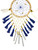 Blue & White Dreamcatcher With Wind Chimes 20" For Good Dreams, Highest Potential, Sacred Connection, ETC.