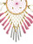 Pink & White Dreamcatcher With Wind Chimes 20" For Good Dreams, Highest Potential, Sacred Connection, ETC.